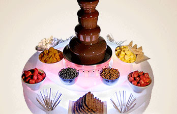 Schokobrunnen mit Leuchttisch